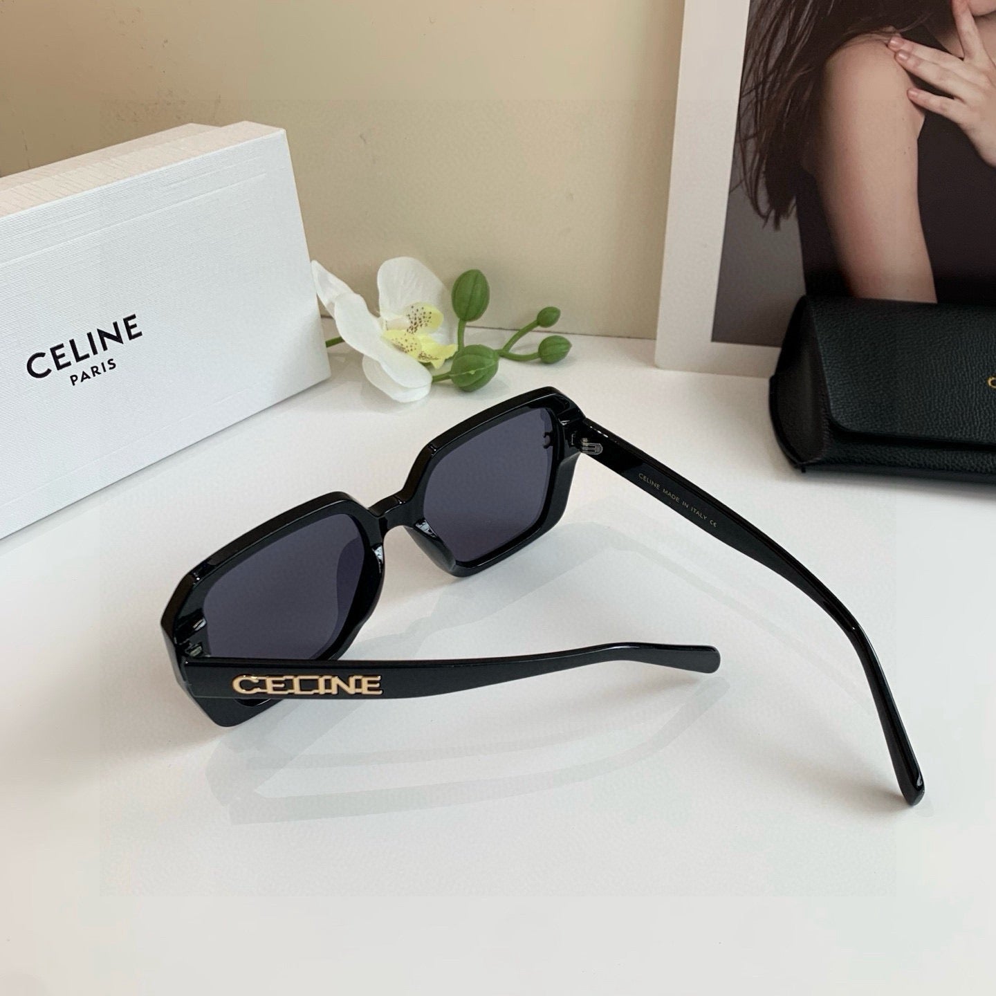 Celine Square Black Lens Sunglasses for Men & Women - 358277 - detail image 2