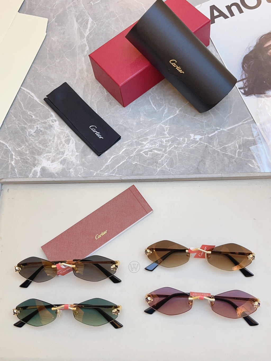Cartier CT0433S Fashion Red Lens Sunglasses for Men & Women - detail image 9