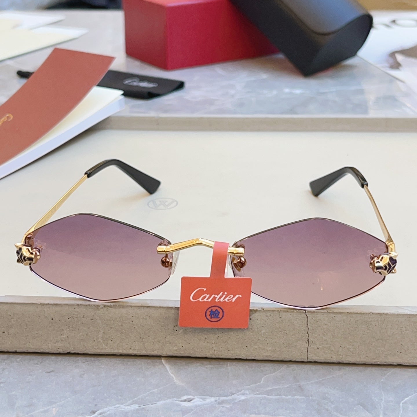 Cartier CT0433S Fashion Red Lens Sunglasses for Men & Women - 415937 - detail image 9