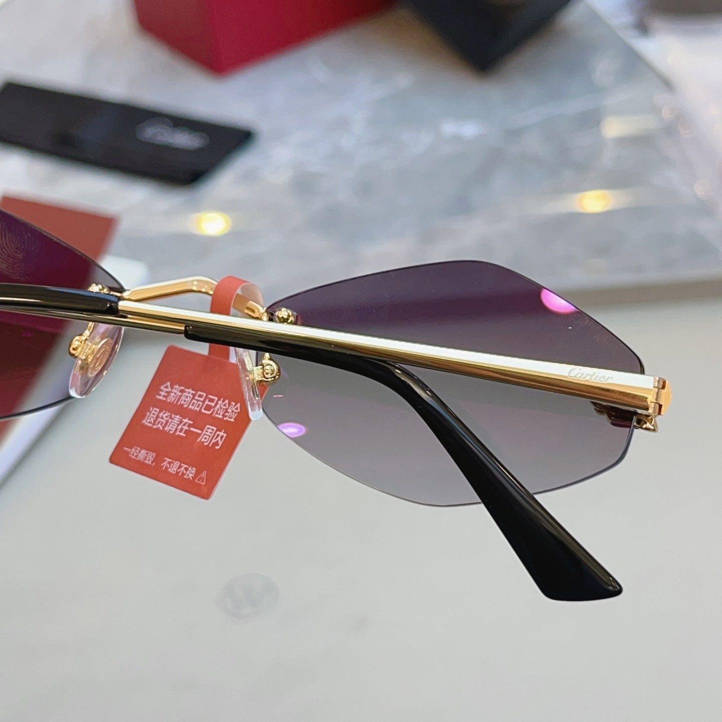 Cartier CT0433S Fashion Red Lens Sunglasses for Men & Women - 415939 - detail image 5