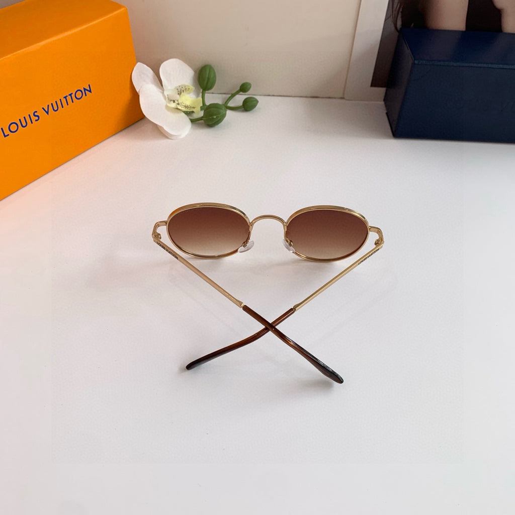 Louis Vuitton Metal Round Red Lens Sunglasses for Men & Women