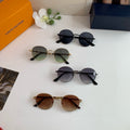 Louis Vuitton Metal Round Black Lens Sunglasses for Men & Women