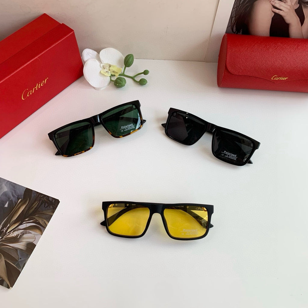 Cartier Square Green Lens Sunglasses for Men & Women - detail image 3