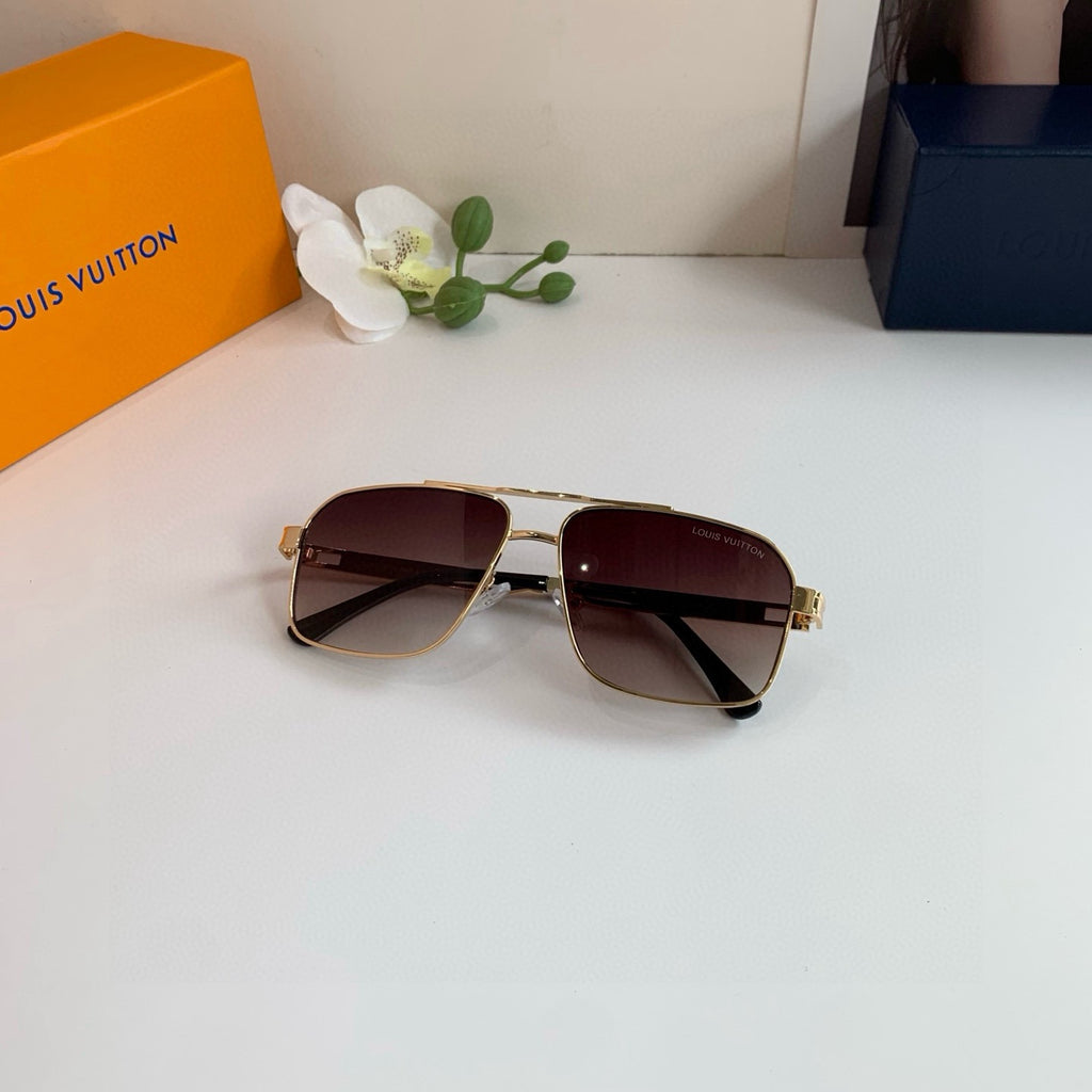 Louis Vuitton Metal Square Red Lens Sunglasses for Men & Women - 448612