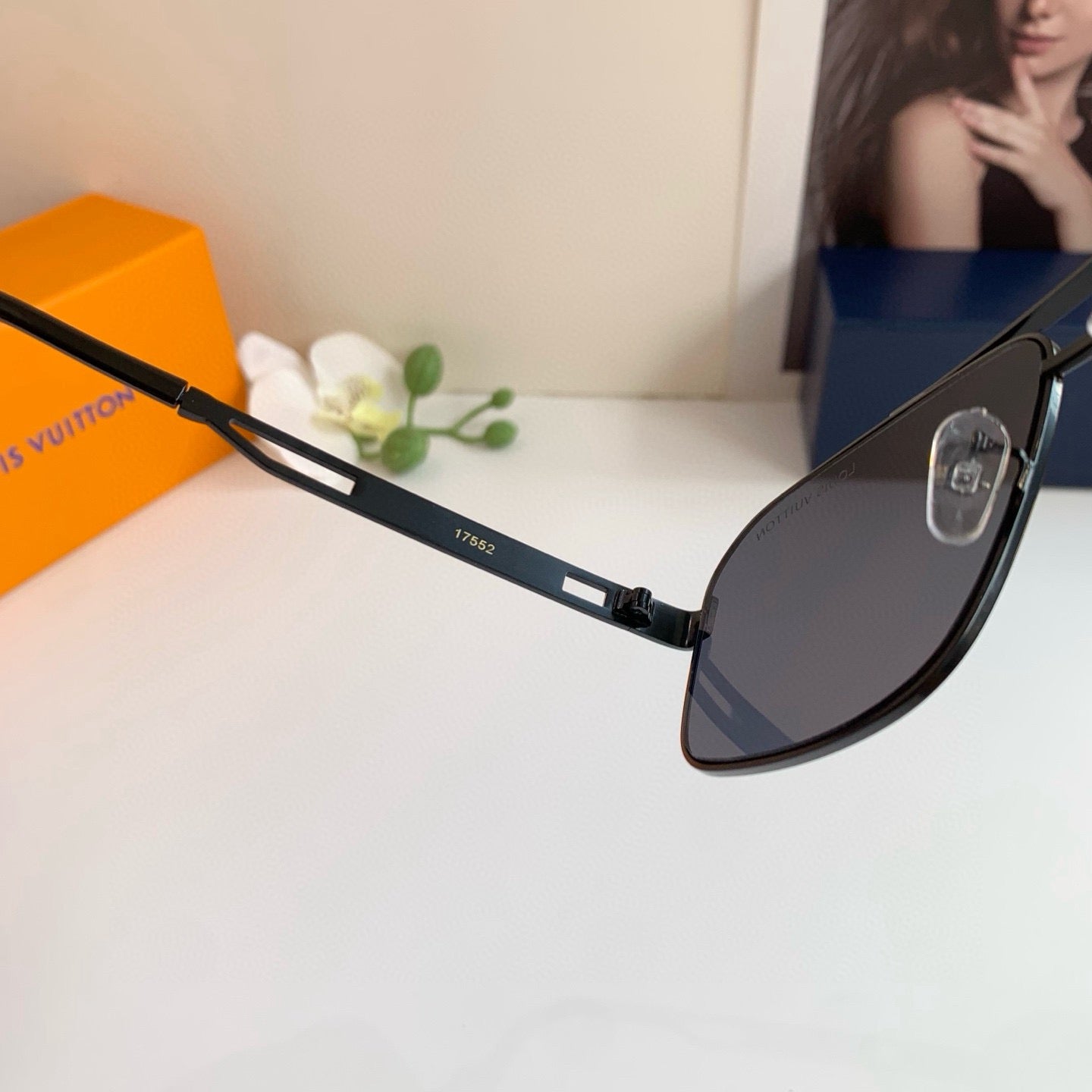Louis Vuitton Metal Square Black Lens Sunglasses for Men & Women - 448613 - detail image 8
