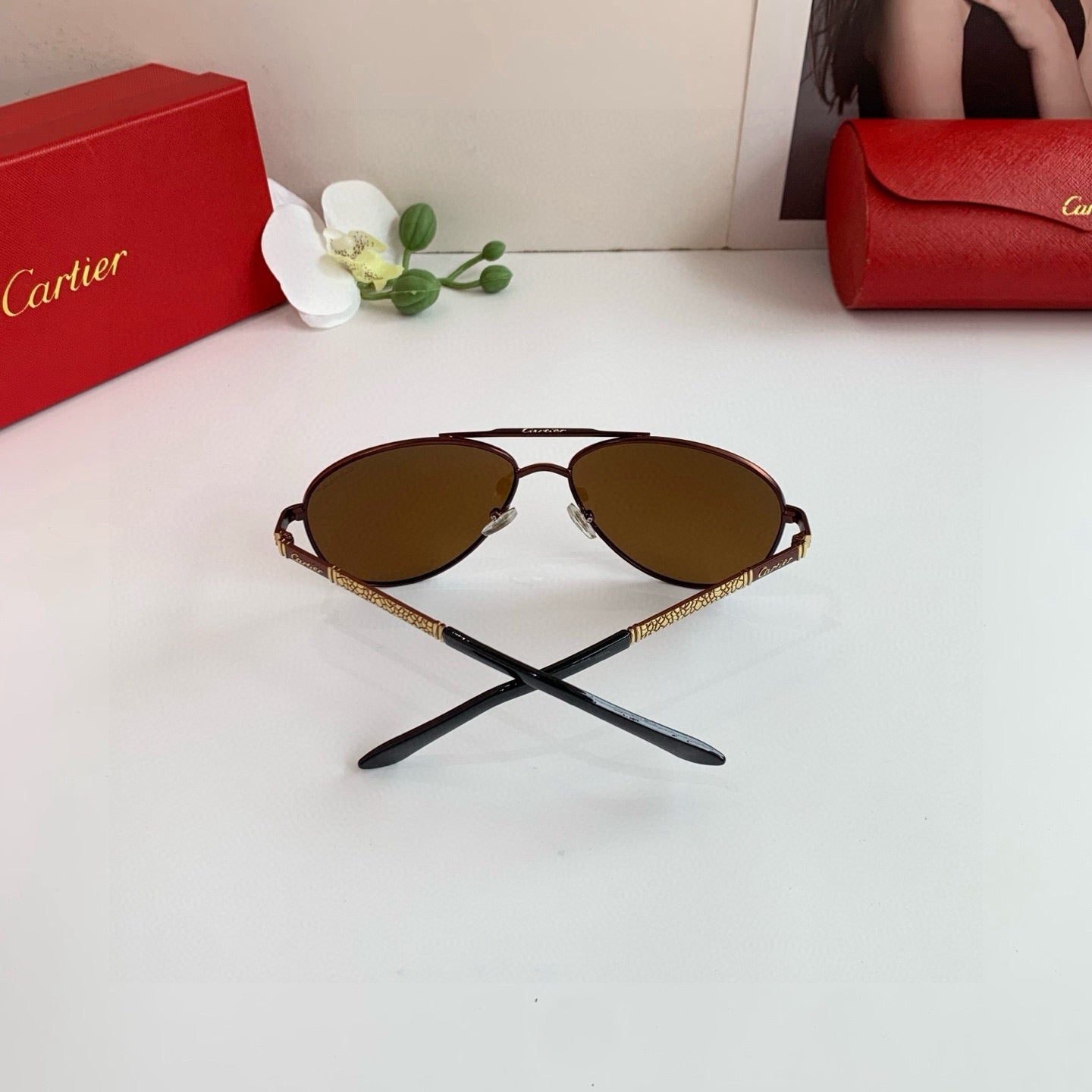 Cartier Aviator Black Lens Sunglasses for Men & Women - detail image 5