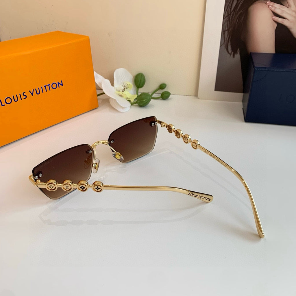 Louis Vuitton Metal Square Brown Lens Sunglasses for Men & Women - 464779 - detail image 2