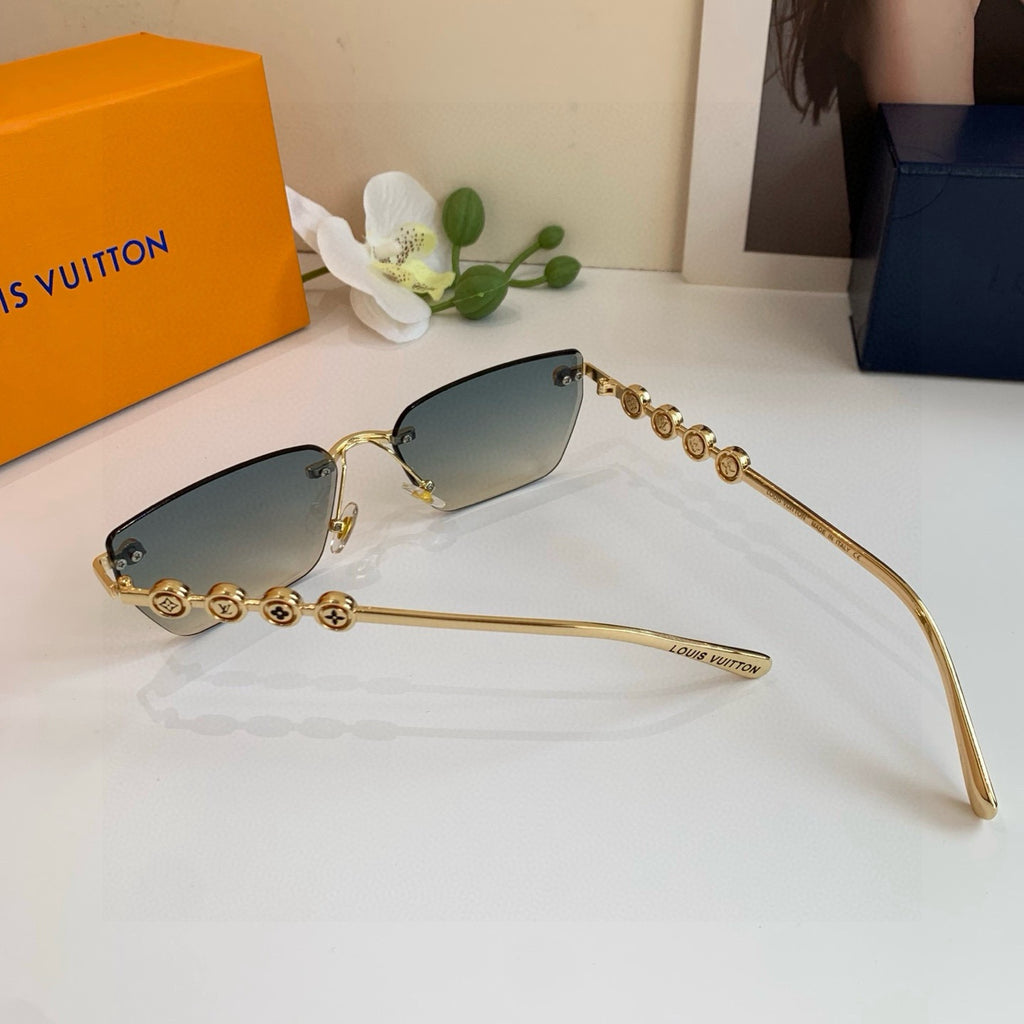 Louis Vuitton Metal Square Orange Lens Sunglasses for Men & Women
