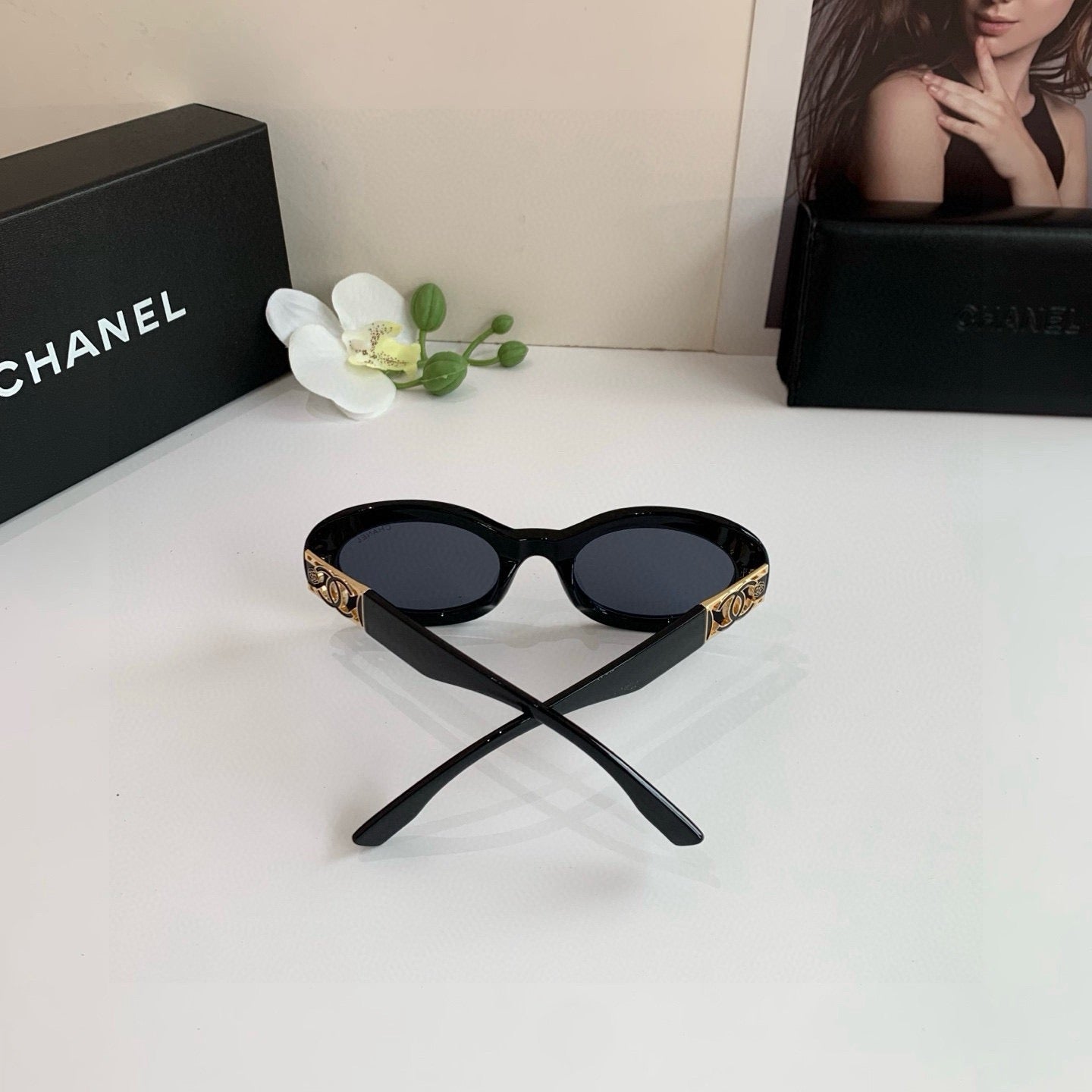 Chanel Round Black Lens Sunglasses for Men & Women - detail image 2