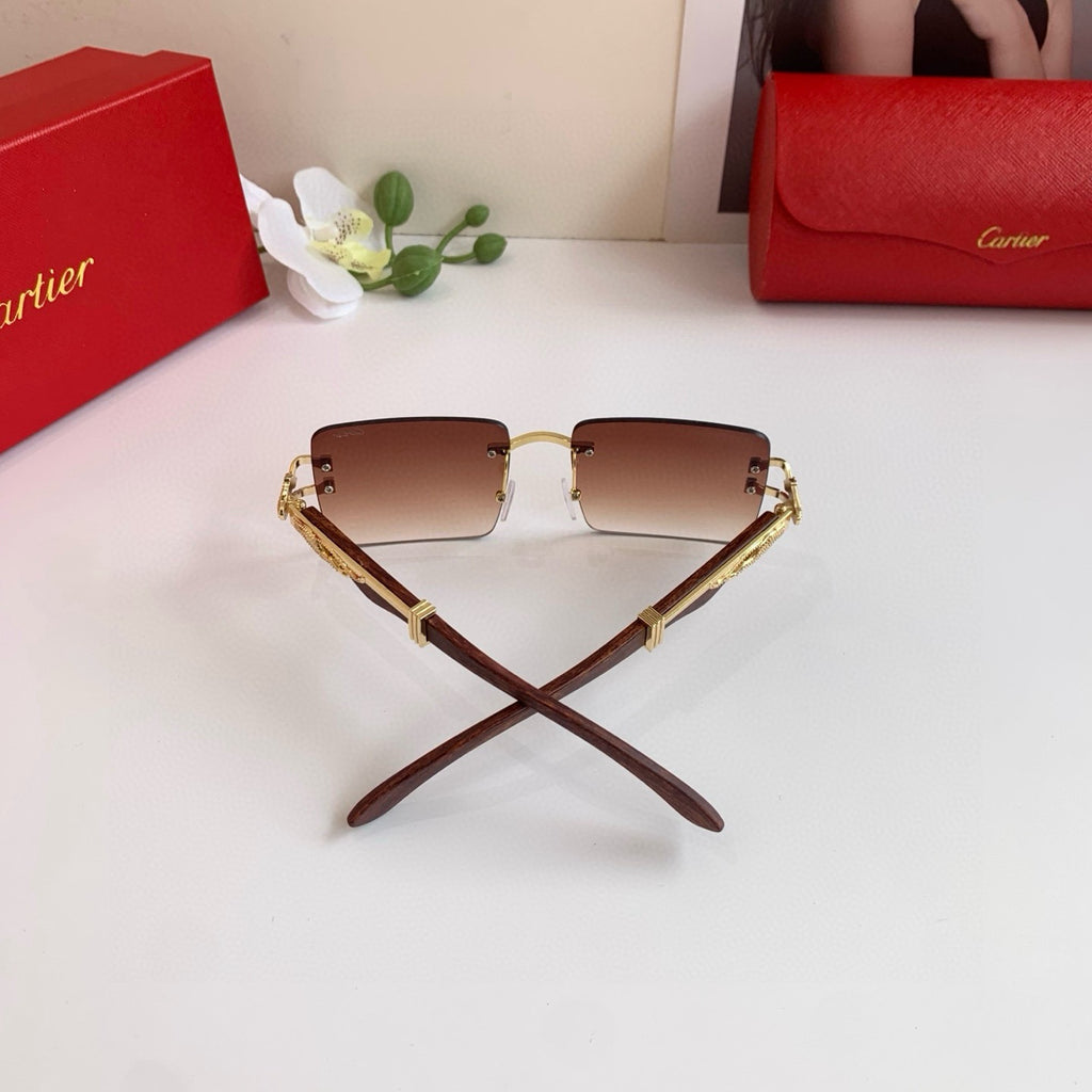 Cartier Square Red Lens Sunglasses for Men & Women - detail image 3