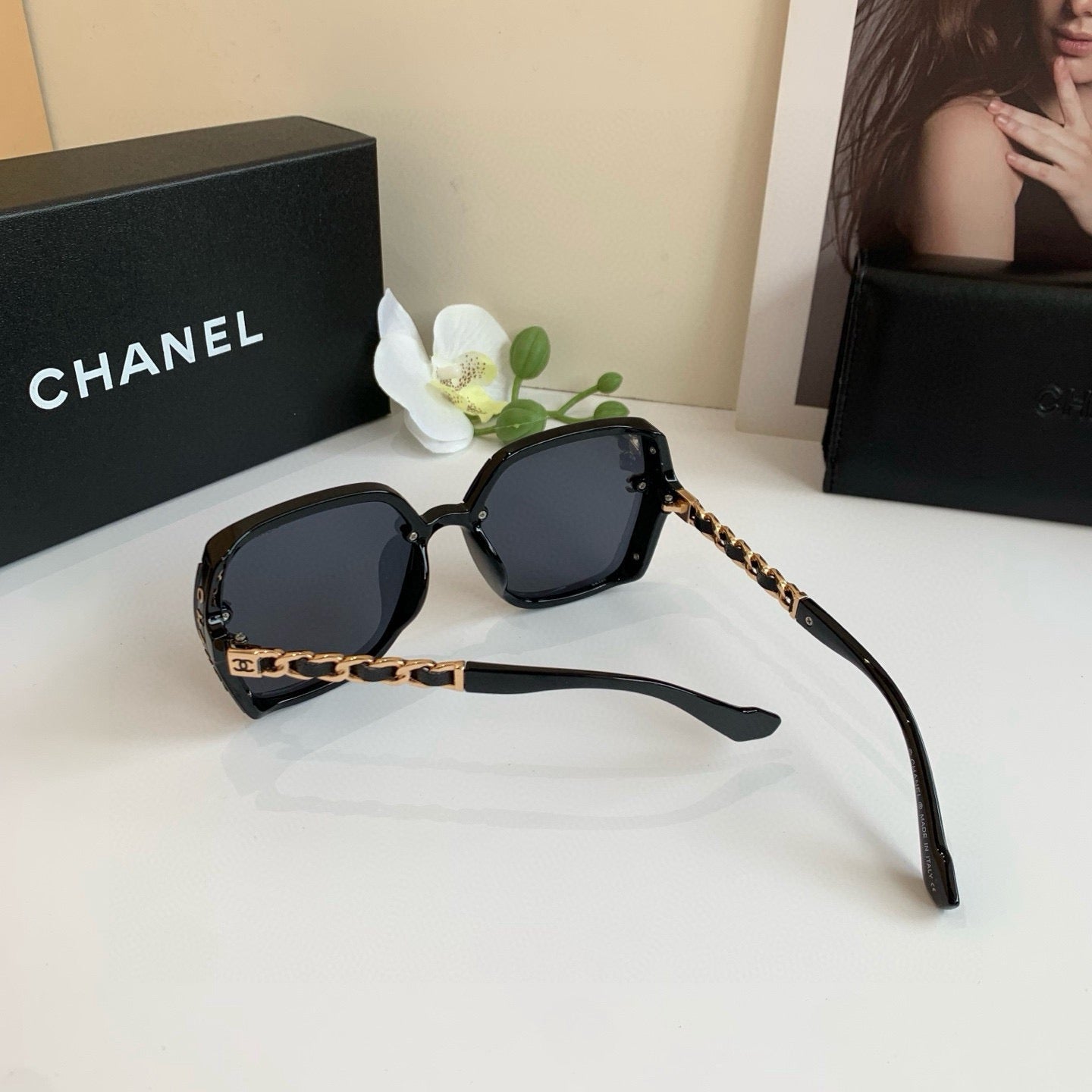 Chanel Square Black Lens Sunglasses for Men & Women - 486648 - detail image 3