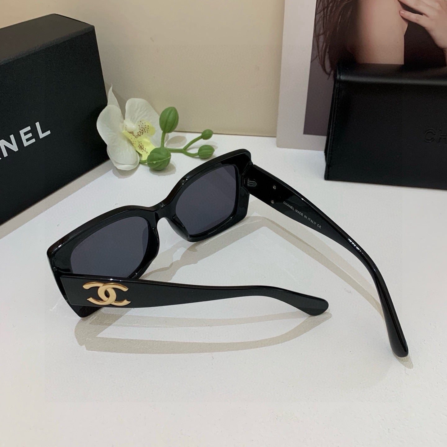 Chanel Square Black Lens Sunglasses for Men & Women - 486646 - detail image 2