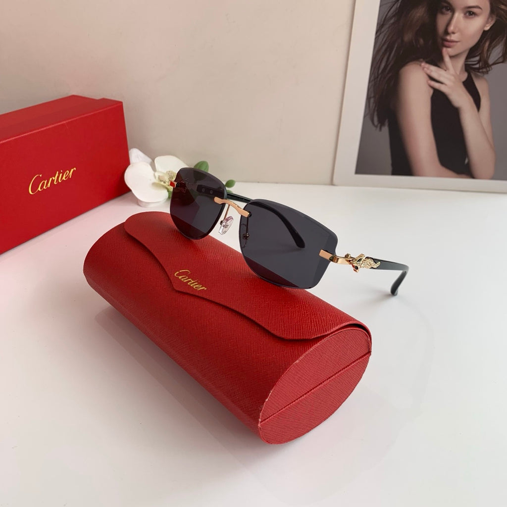Cartier Square Black Lens Sunglasses for Men & Women - detail image 4