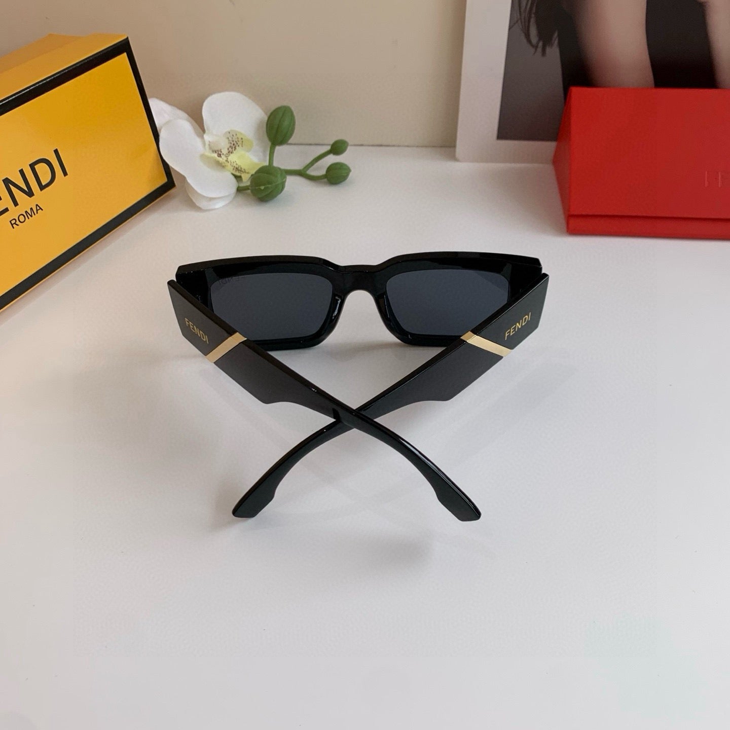 Fendi Square Black Lens Sunglasses for Men & Women - 158619 - detail image 4