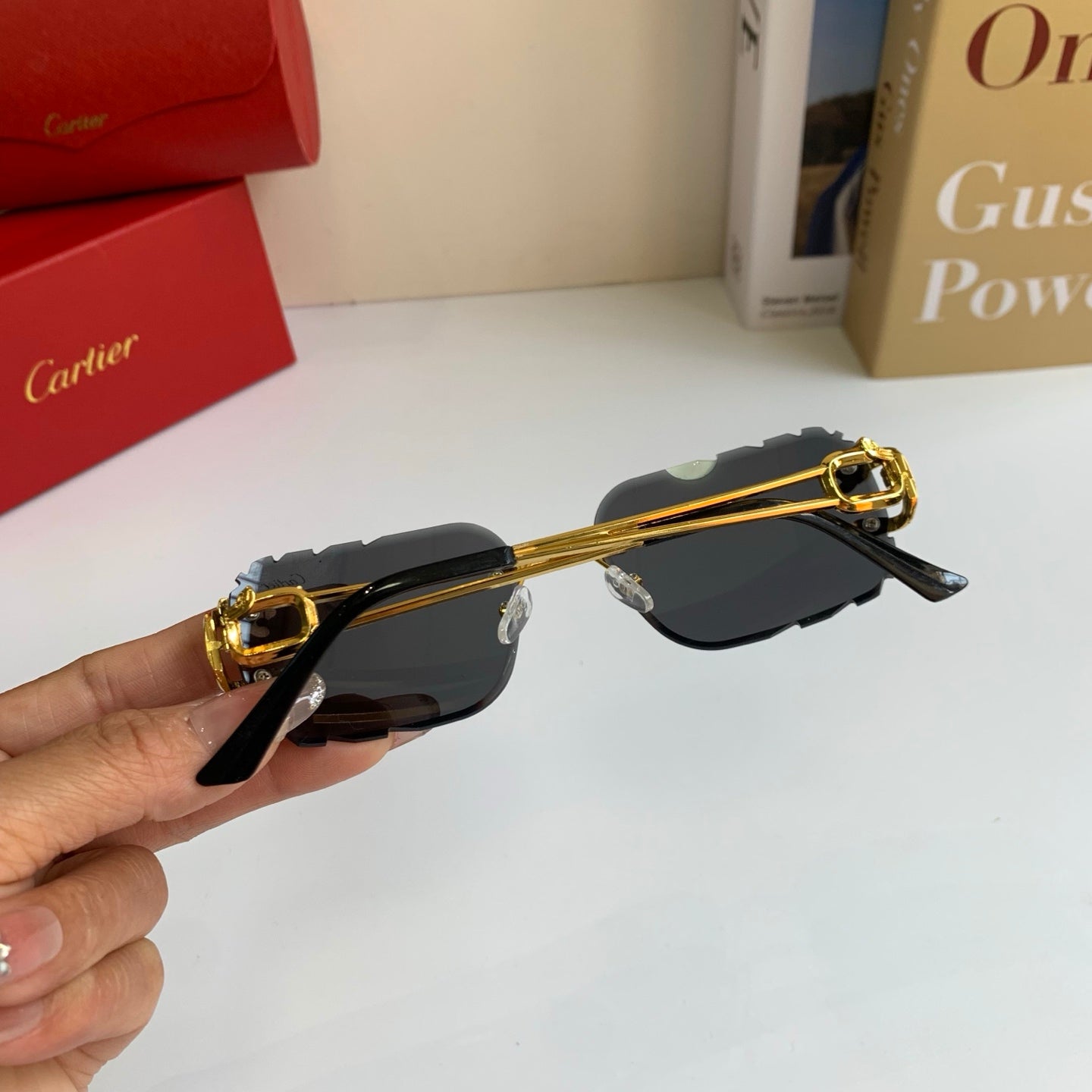 Cartier Lightweight Rimless Silver Lens Sunglasses for Men & Women - 416015 - detail image 7
