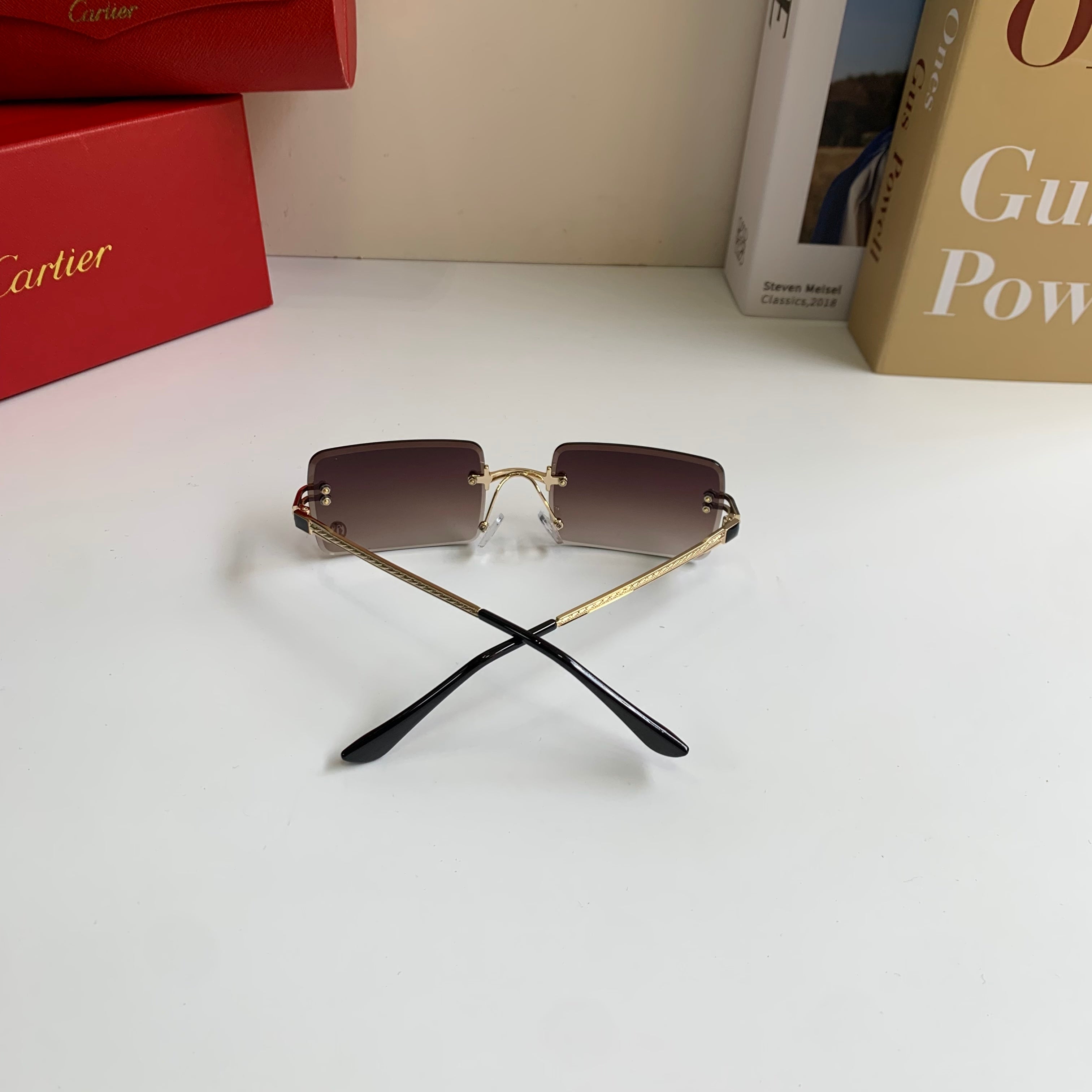Cartier Square Red Lens Sunglasses for Men & Women - 415875 - detail image 8