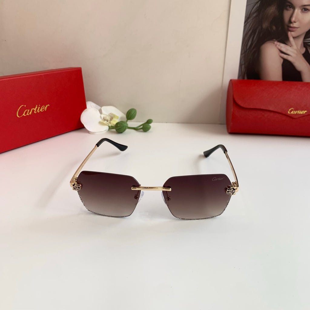 Cartier Lightweight Rimless Red Lens Sunglasses for Men & Women - 415876 - detail image 3