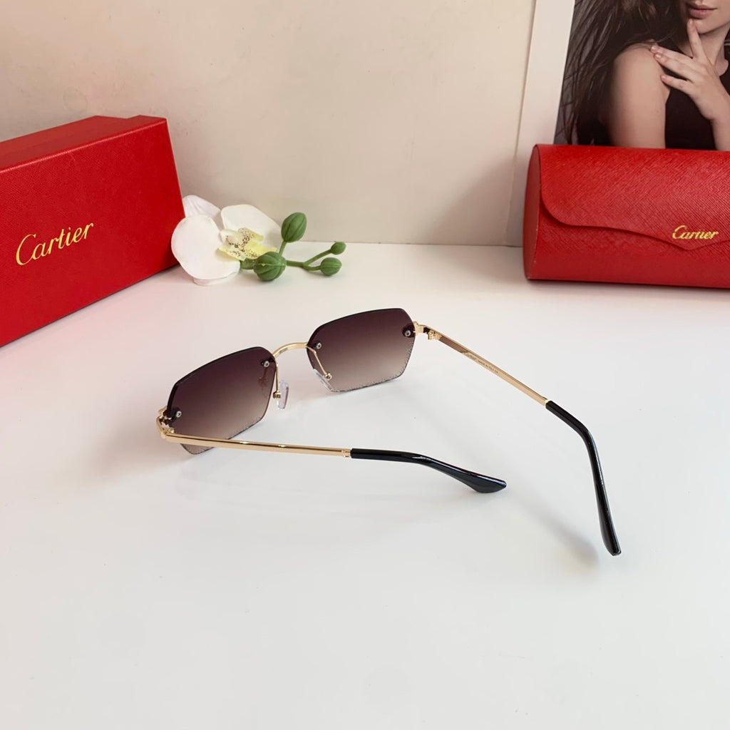 Cartier Lightweight Rimless Red Lens Sunglasses for Men & Women - 415876 - detail image 5