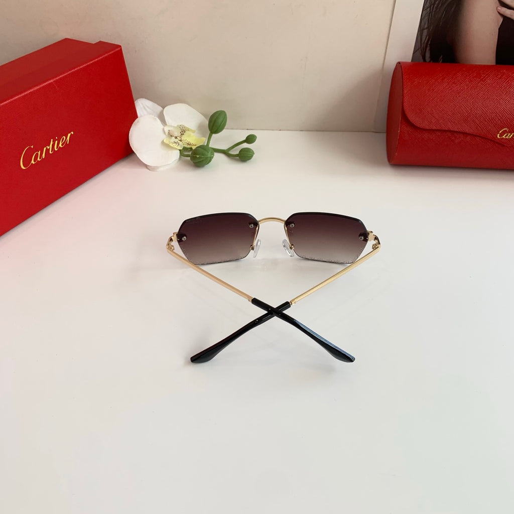 Cartier Lightweight Rimless Red Lens Sunglasses for Men & Women - 415876 - detail image 4