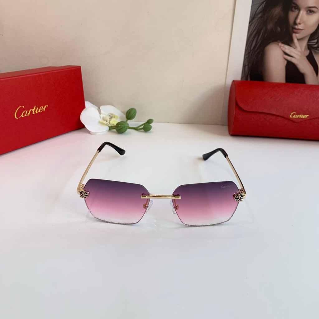 Cartier Lightweight Rimless Purple Lens Sunglasses for Men & Women - 415878 - detail image 2
