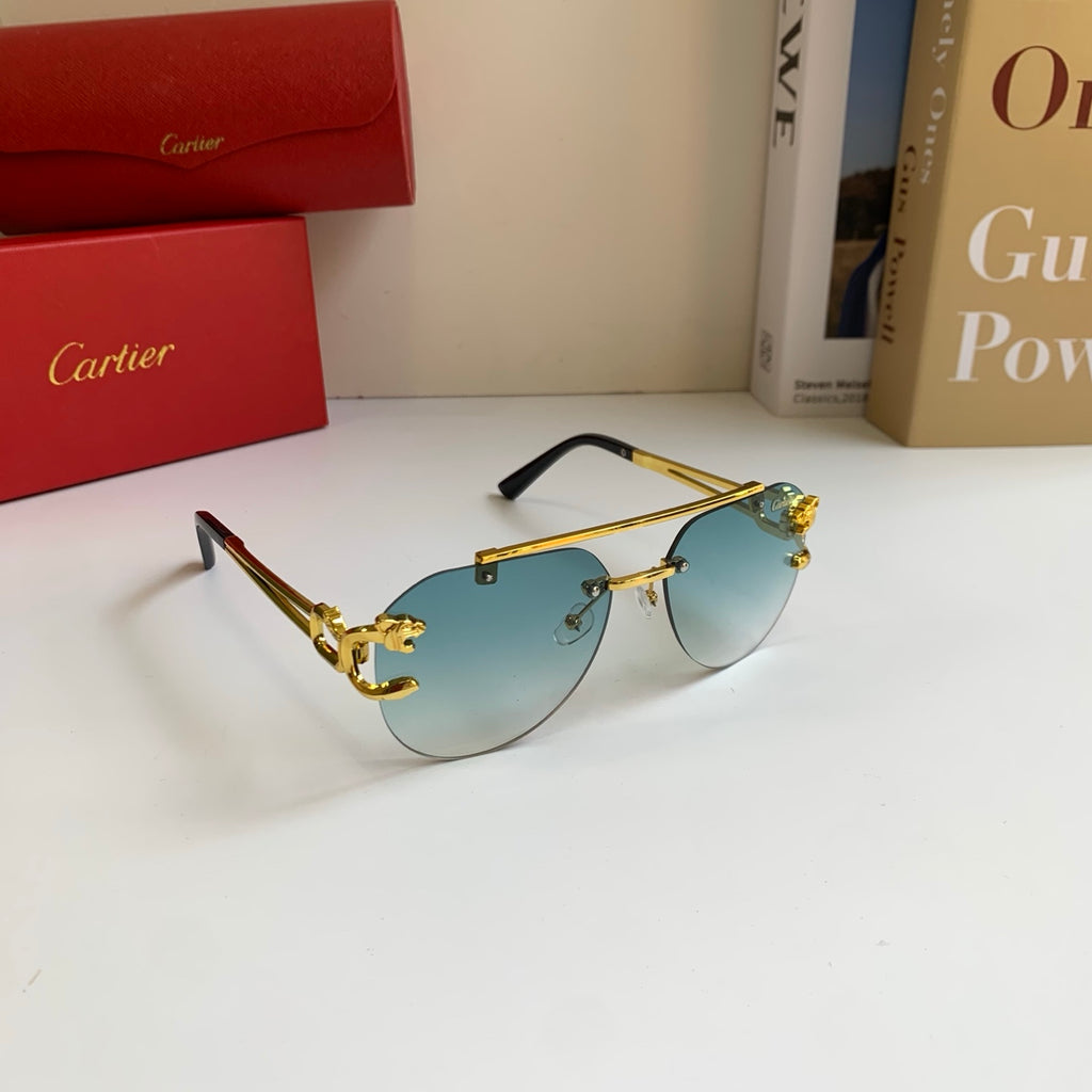 Cartier Metal Fashion Silver Lens Sunglasses for Men & Women - 432333
