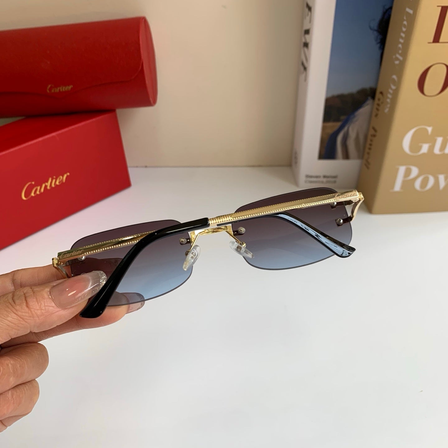 Cartier Square Silver Lens Sunglasses for Men & Women - 432281 - detail image 7
