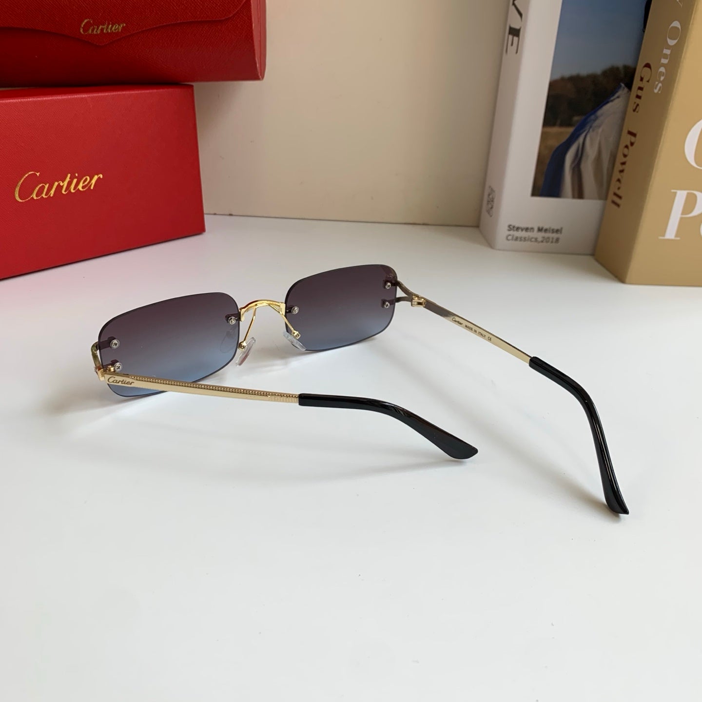 Cartier Square Silver Lens Sunglasses for Men & Women - 432281 - detail image 8