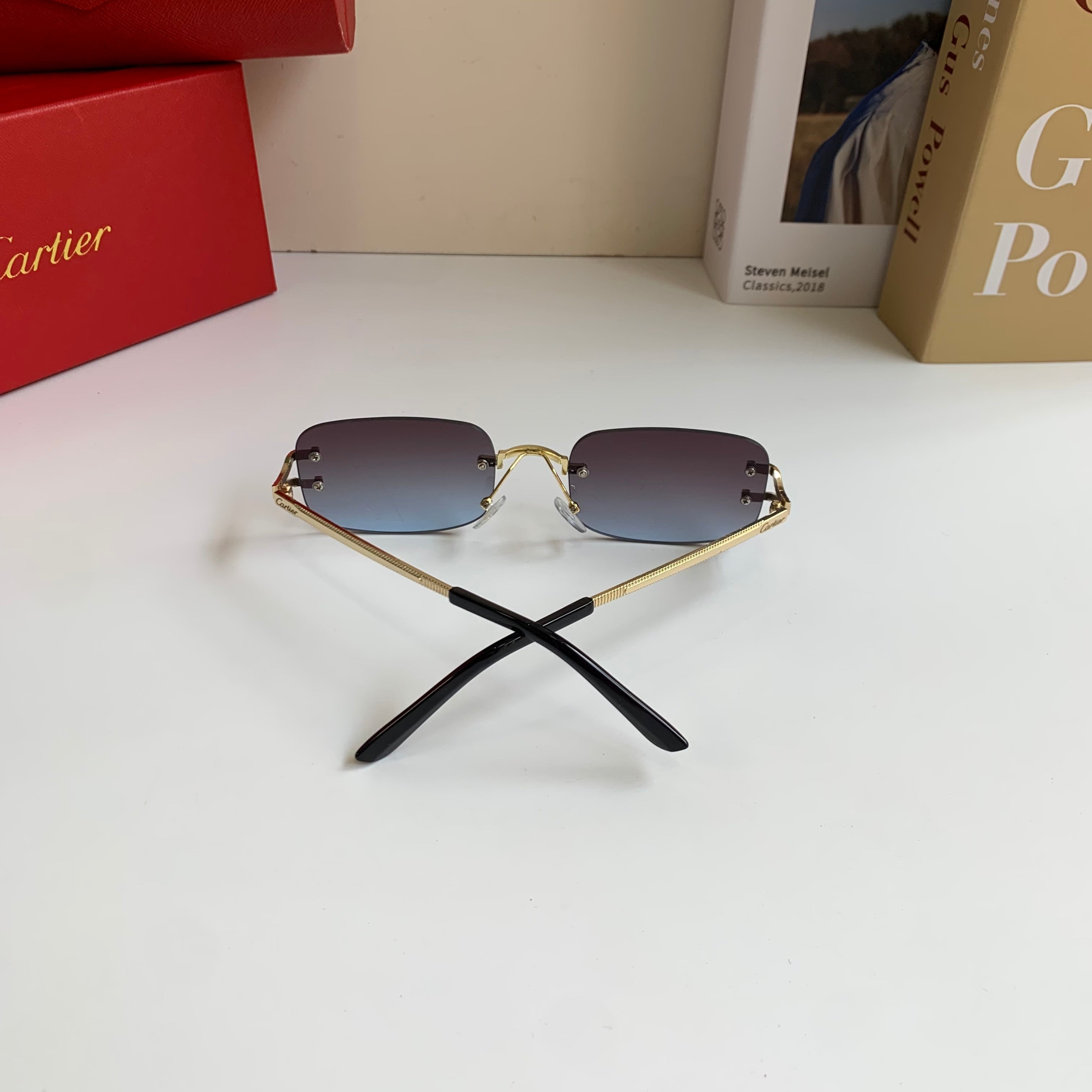 Cartier Square Silver Lens Sunglasses for Men & Women - 432281 - detail image 9
