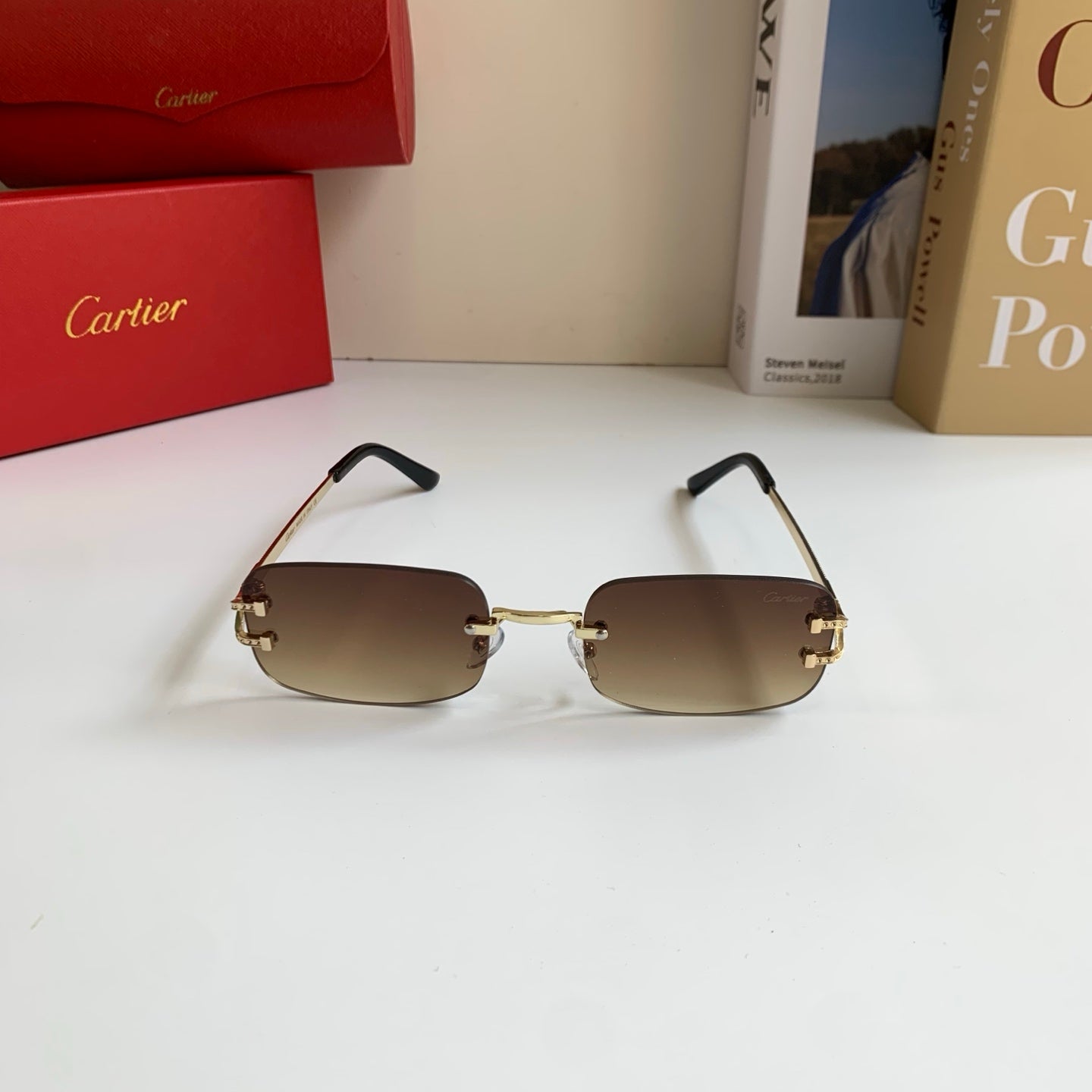 Cartier Square Brown Lens Sunglasses for Men & Women - 432282 - detail image 3