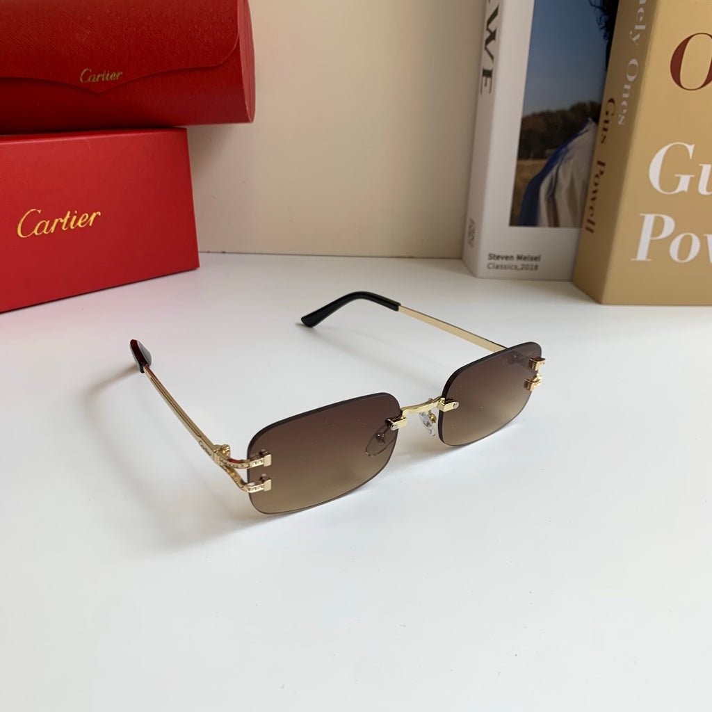 Cartier Square Brown Lens Sunglasses for Men & Women - 432282