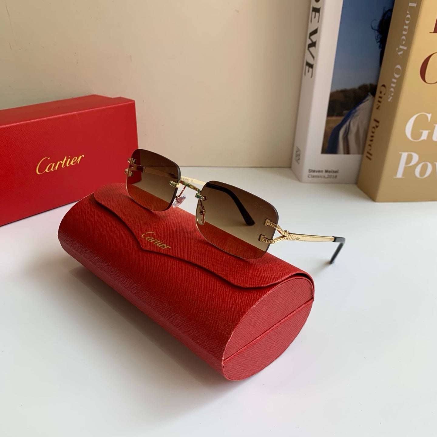 Cartier Square Brown Lens Sunglasses for Men & Women - 432282 - detail image 4