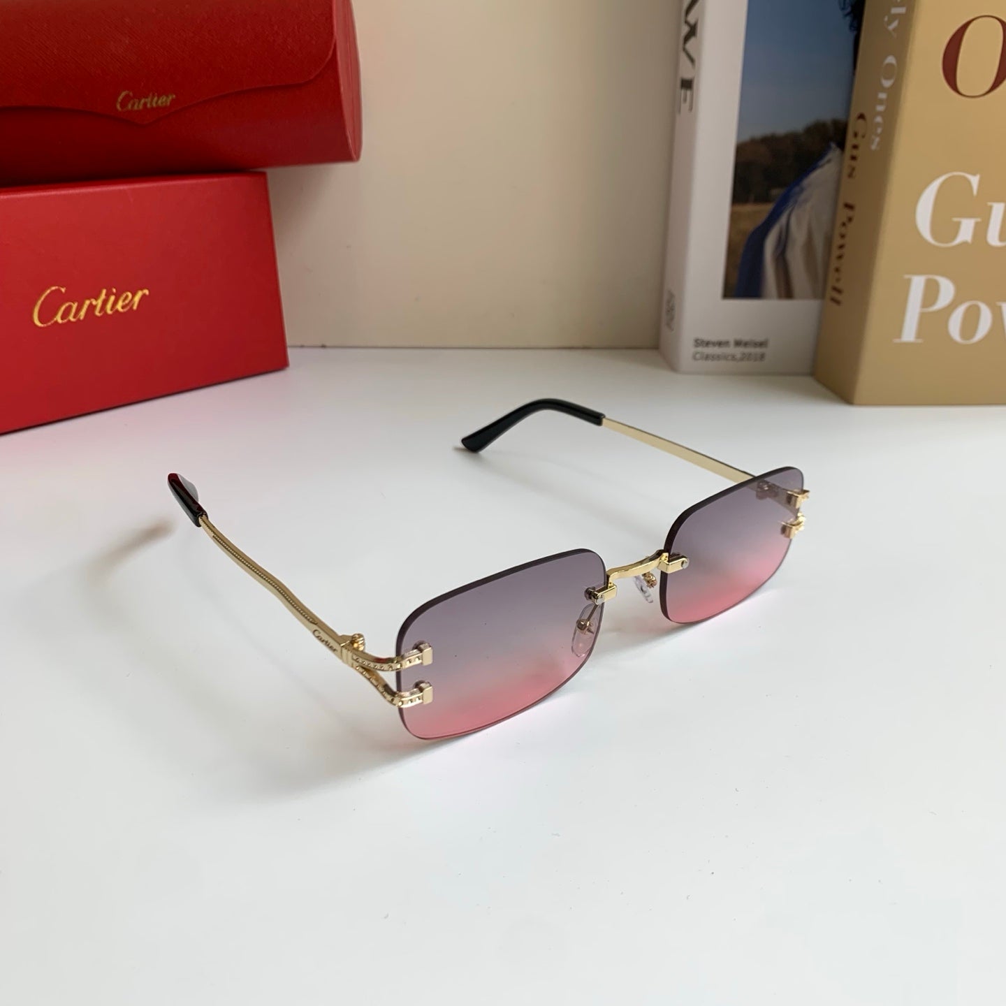 Cartier Square Silver Lens Sunglasses for Men & Women - 432283