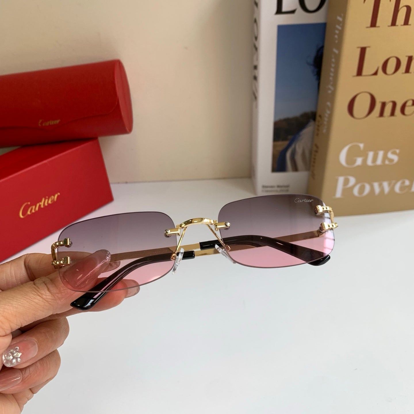 Cartier Square Silver Lens Sunglasses for Men & Women - 432283 - detail image 3