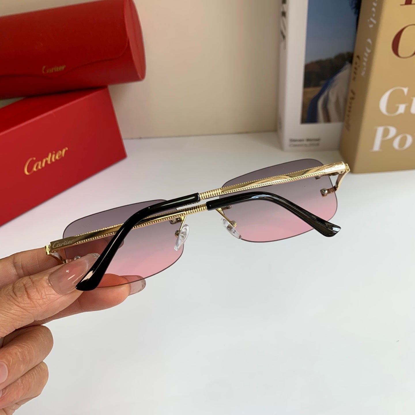 Cartier Square Silver Lens Sunglasses for Men & Women - 432283 - detail image 6