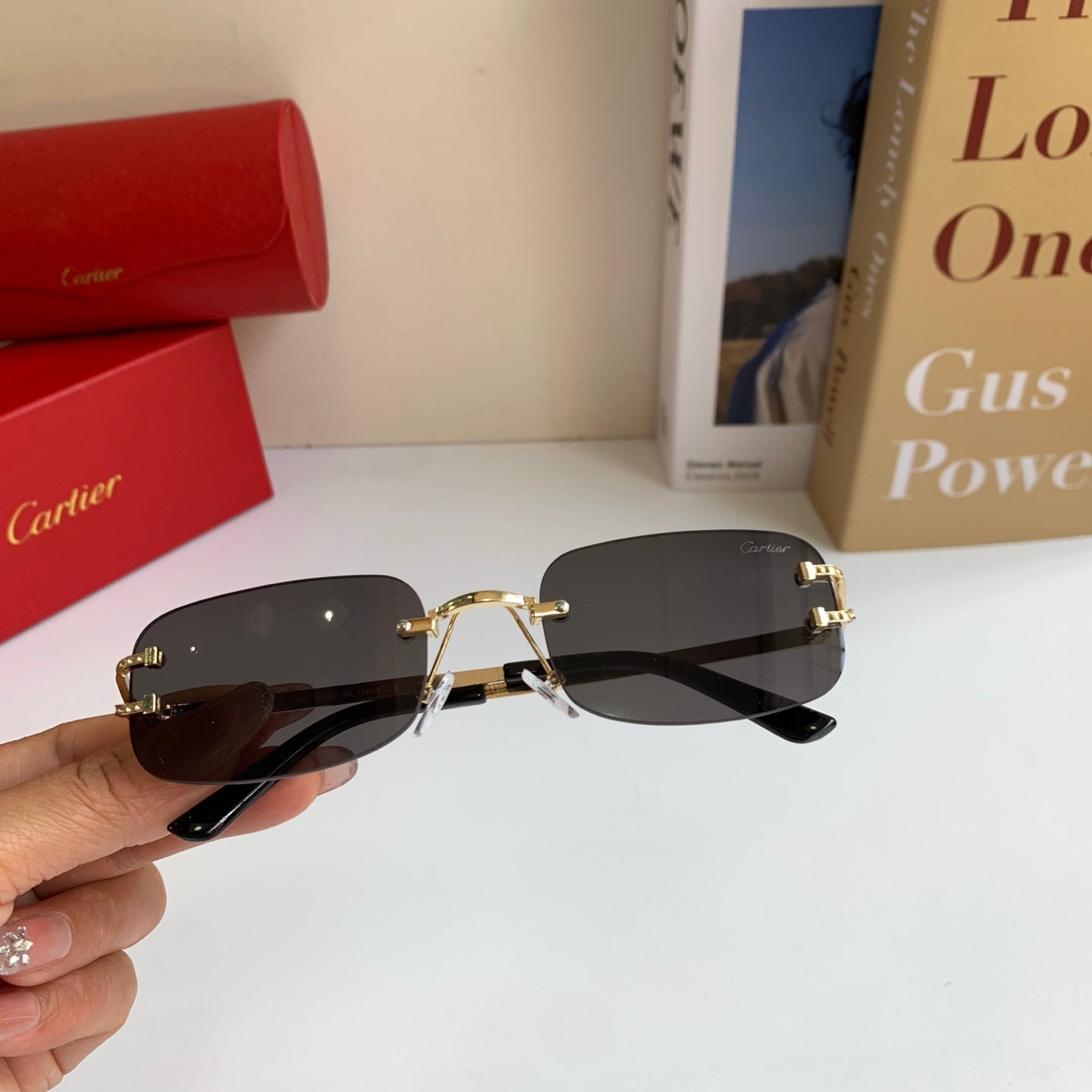 Cartier Square Silver Lens Sunglasses for Men & Women - 432284 - detail image 3