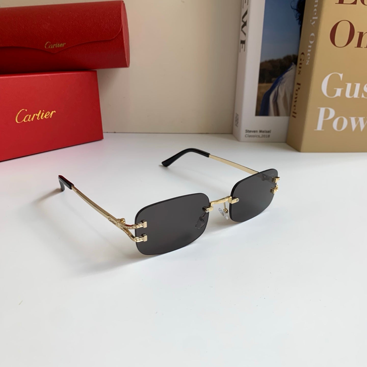 Cartier Square Silver Lens Sunglasses for Men & Women - 432284