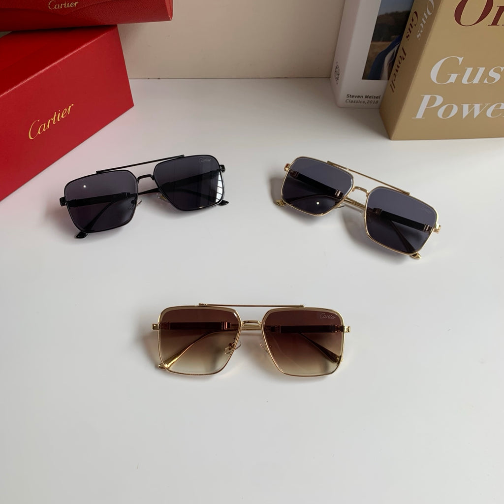Cartier Metal Fashion Brown Lens Sunglasses for Men & Women - 465886 - detail image 10