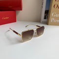 Cartier Metal Fashion Brown Lens Sunglasses for Men & Women - 465886