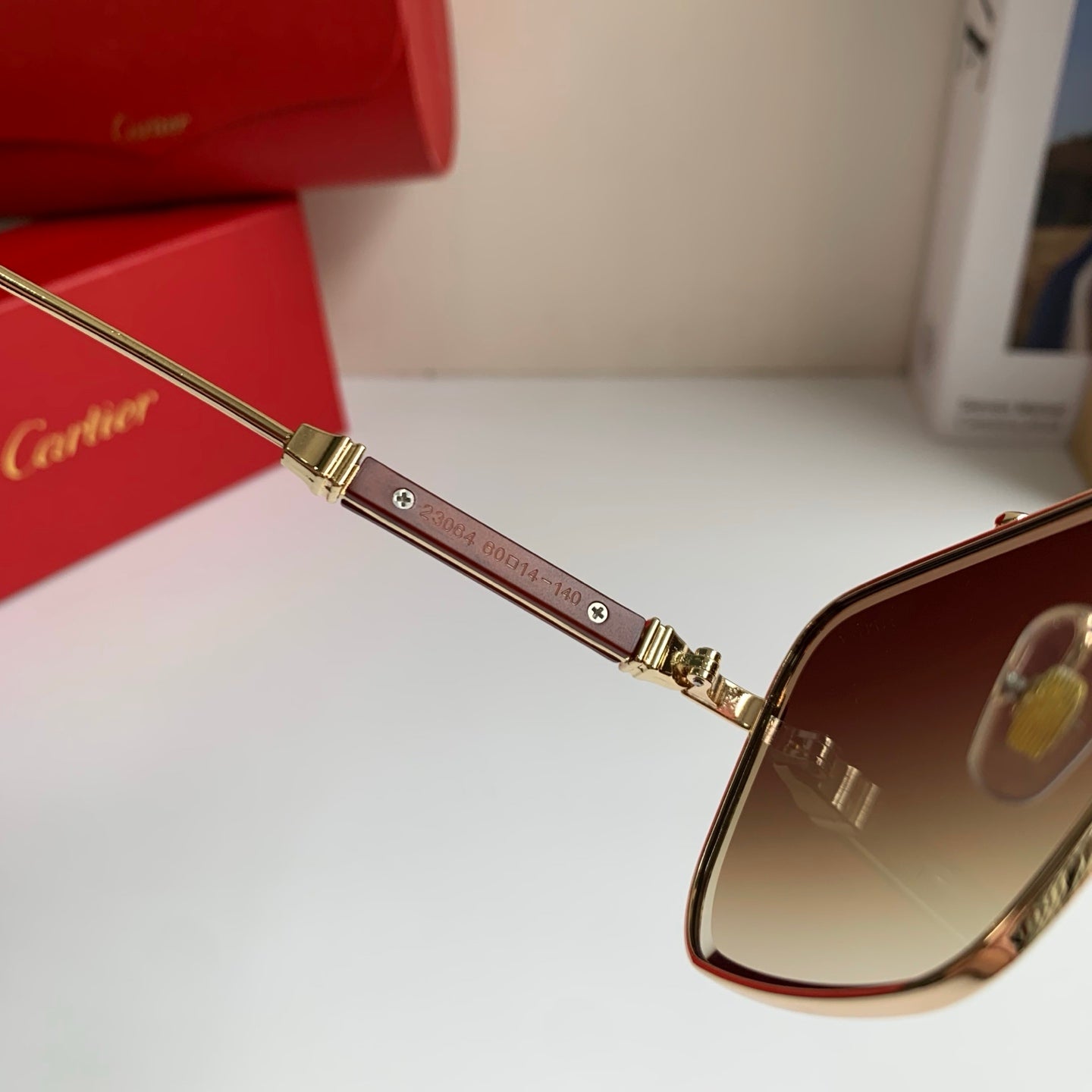 Cartier Metal Fashion Brown Lens Sunglasses for Men & Women - 465886 - detail image 7