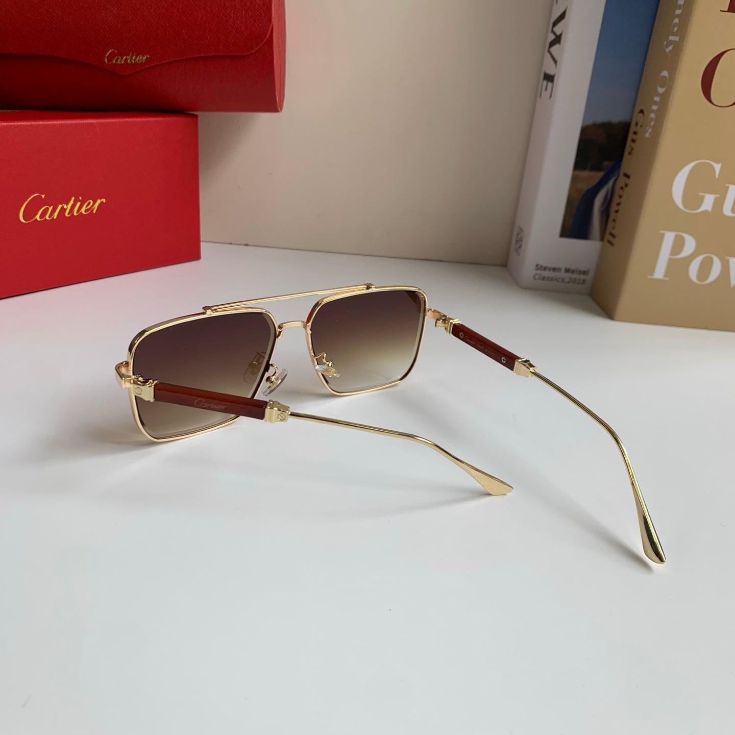 Cartier Metal Fashion Brown Lens Sunglasses for Men & Women - 465886 - detail image 9