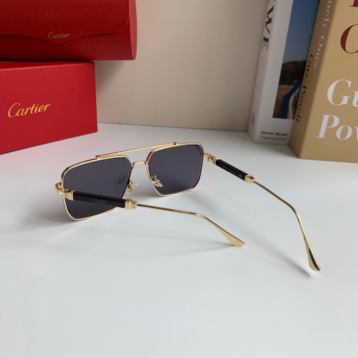 Cartier Metal Fashion Silver Lens Sunglasses for Men & Women - 465887 - detail image 8