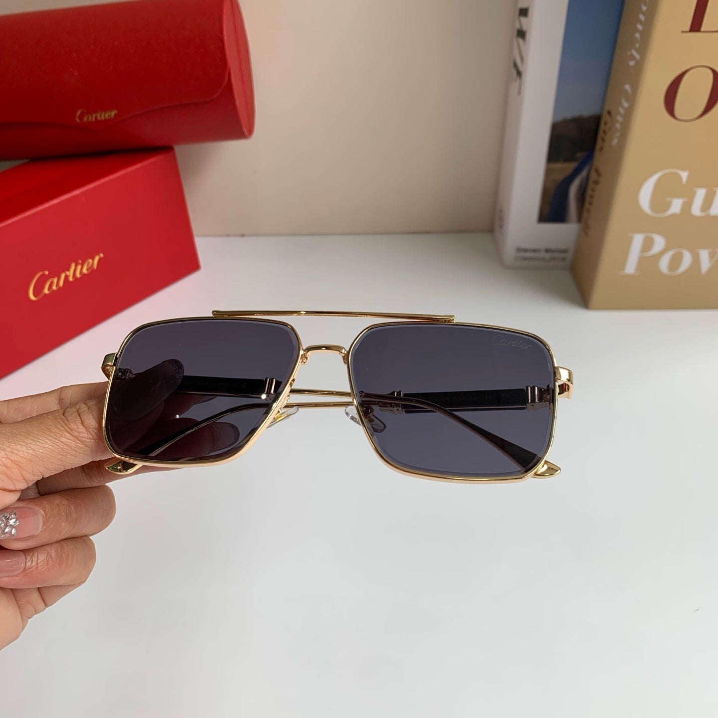 Cartier Metal Fashion Silver Lens Sunglasses for Men & Women - 465887 - detail image 5