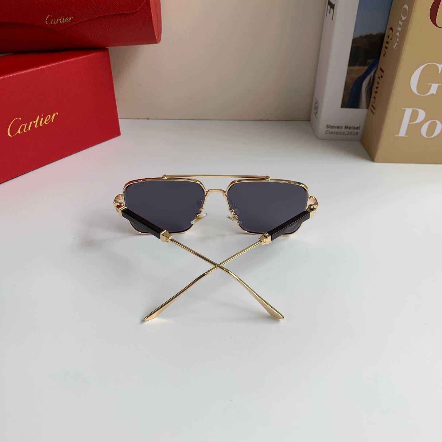 Cartier Metal Fashion Silver Lens Sunglasses for Men & Women - 465887 - detail image 6