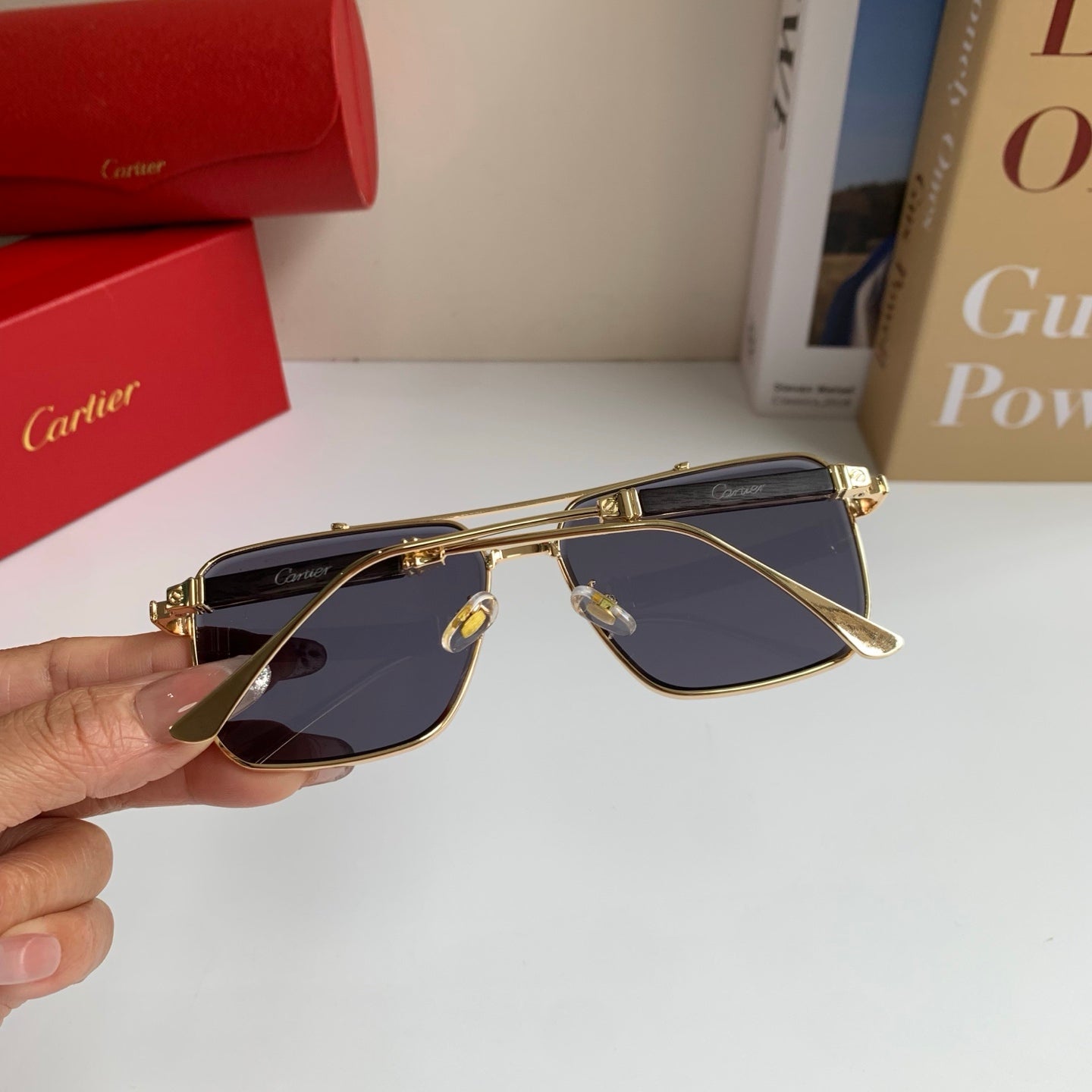 Cartier Metal Fashion Silver Lens Sunglasses for Men & Women - 465887 - detail image 9