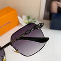 Louis Vuitton Metal Square Black Lens Sunglasses for Men & Women - 464769