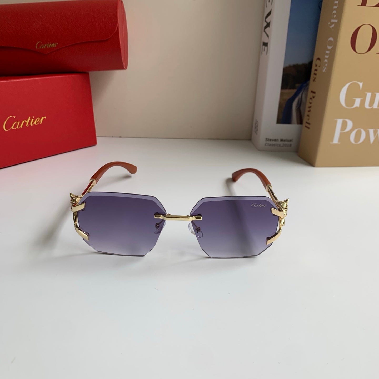 Cartier Metal Fashion Silver Lens Sunglasses for Men & Women - 465775 - detail image 3