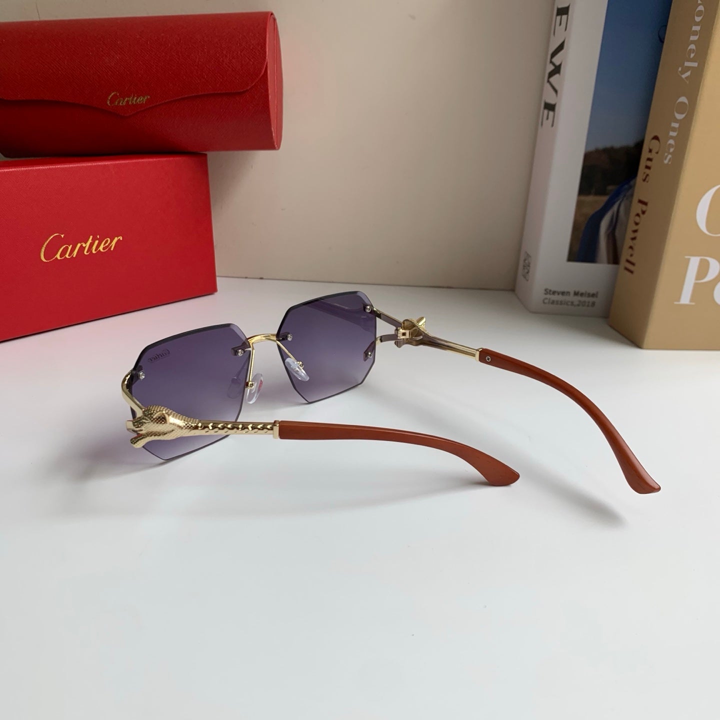 Cartier Metal Fashion Silver Lens Sunglasses for Men & Women - 465775 - detail image 6