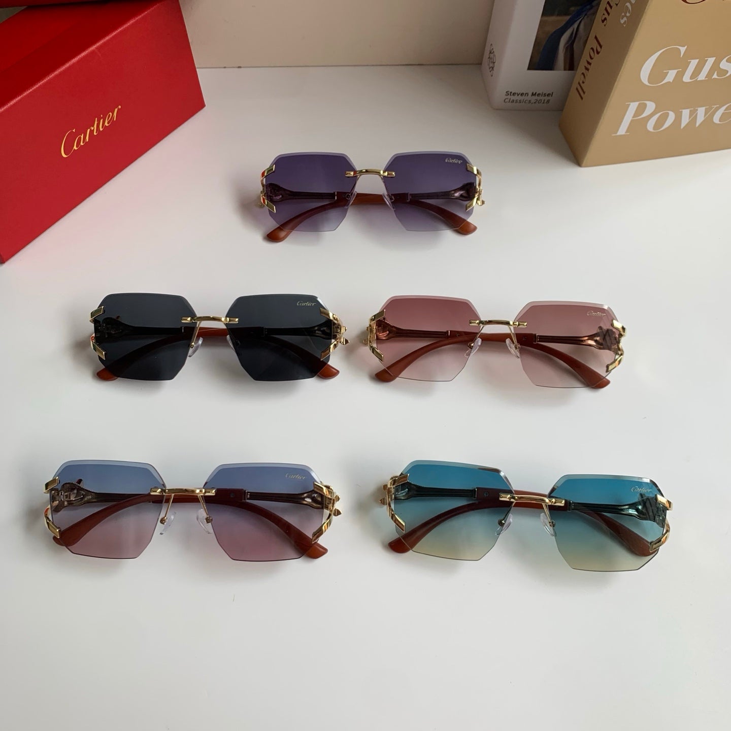 Cartier Metal Fashion Silver Lens Sunglasses for Men & Women - 465779 - detail image 9