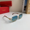 Cartier Metal Fashion Blue Lens Sunglasses for Men & Women - 465776