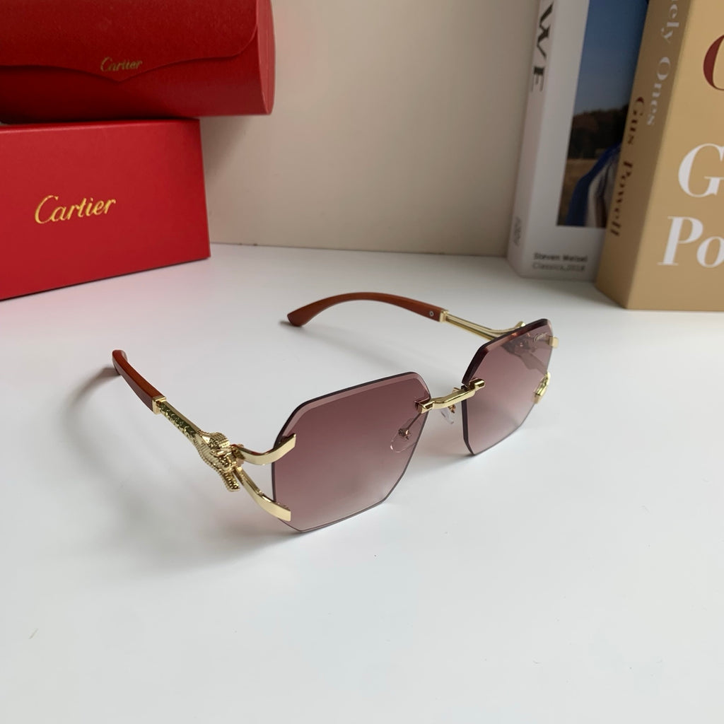 Cartier Metal Fashion Silver Lens Sunglasses for Men & Women - 465777